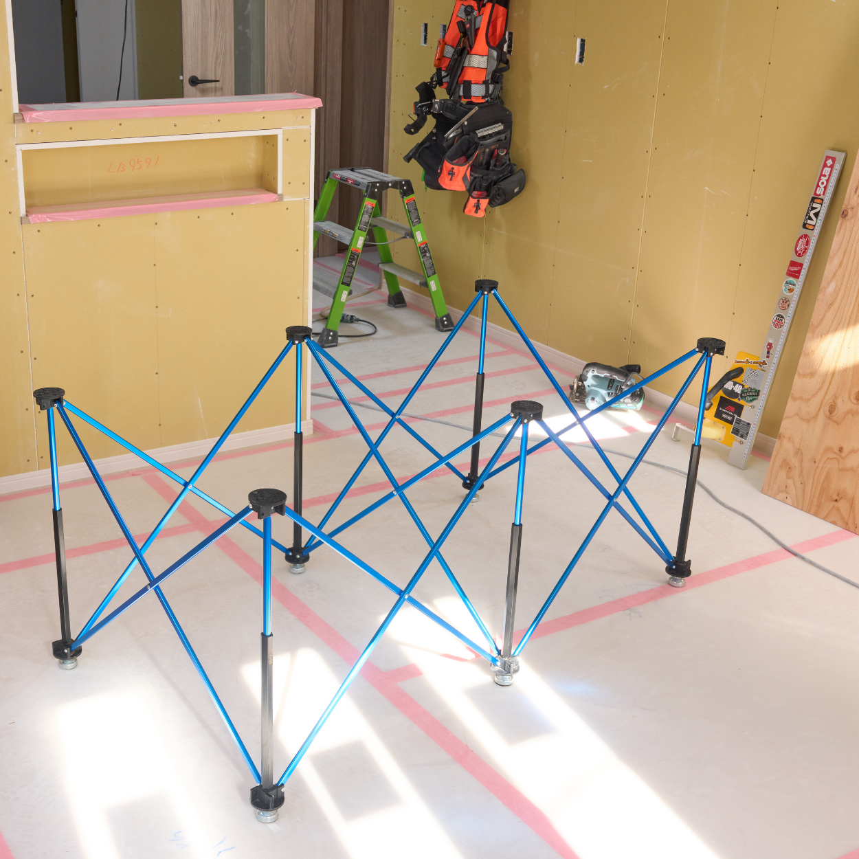 のび台 ブルー W1400H650 W700H650