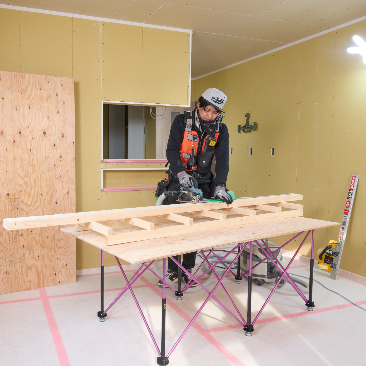 のび台 パープル W1400H650 W700H650